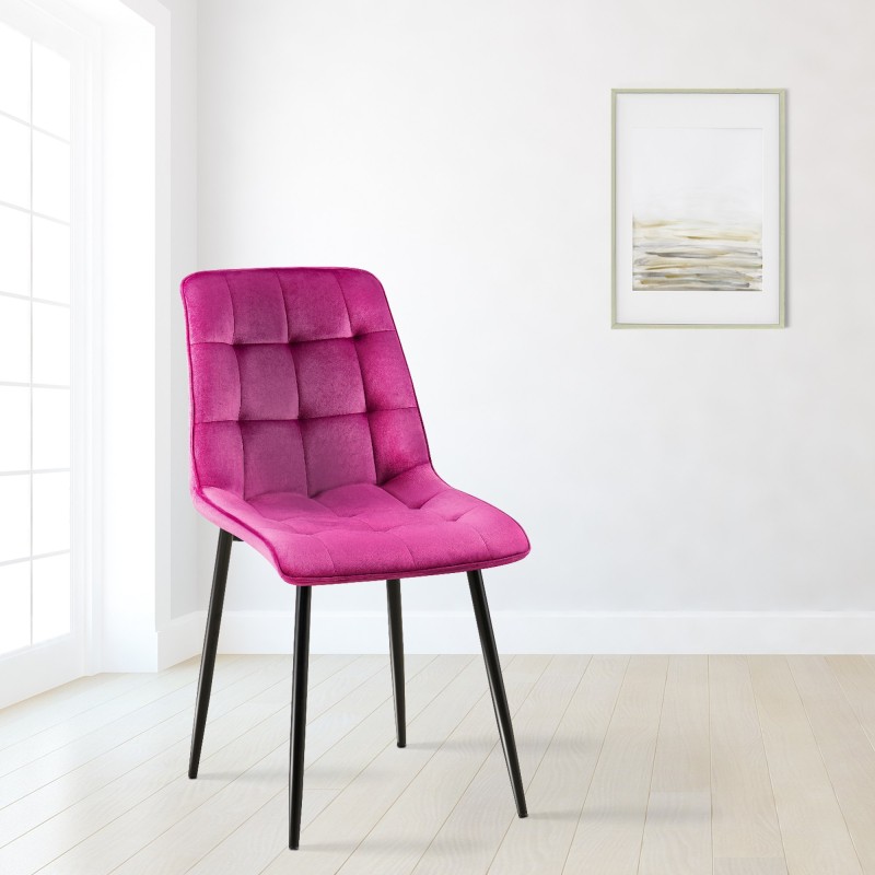 Silla de comedor Gifford de terciopelo morado