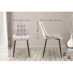 Silla de comedor Gifford en terciopelo gris