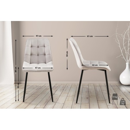 Silla de comedor Gifford en terciopelo gris