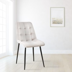 Silla de comedor Gifford en terciopelo gris