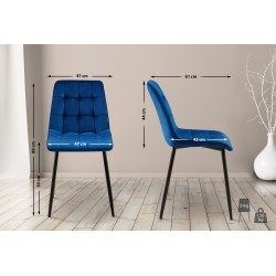Silla de comedor Gifford de terciopelo azul oscuro