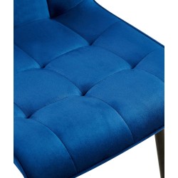 Silla de comedor Gifford de terciopelo azul oscuro