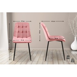 Silla de comedor Gifford de terciopelo rosa