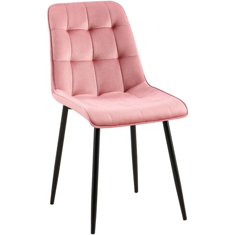 Silla de comedor Gifford de terciopelo rosa