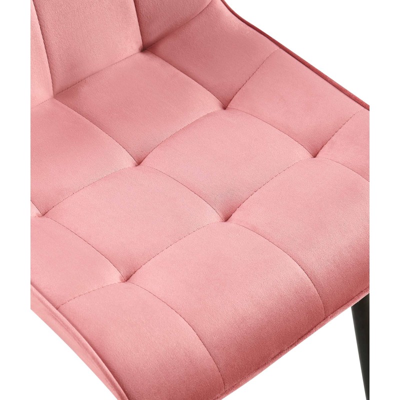 Silla de comedor Gifford de terciopelo rosa