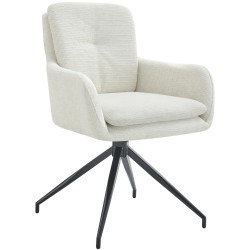Silla de comedor Pickett en tela color crema