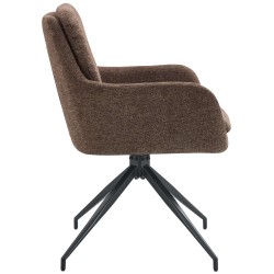 Silla de comedor Pickett en tela marrón