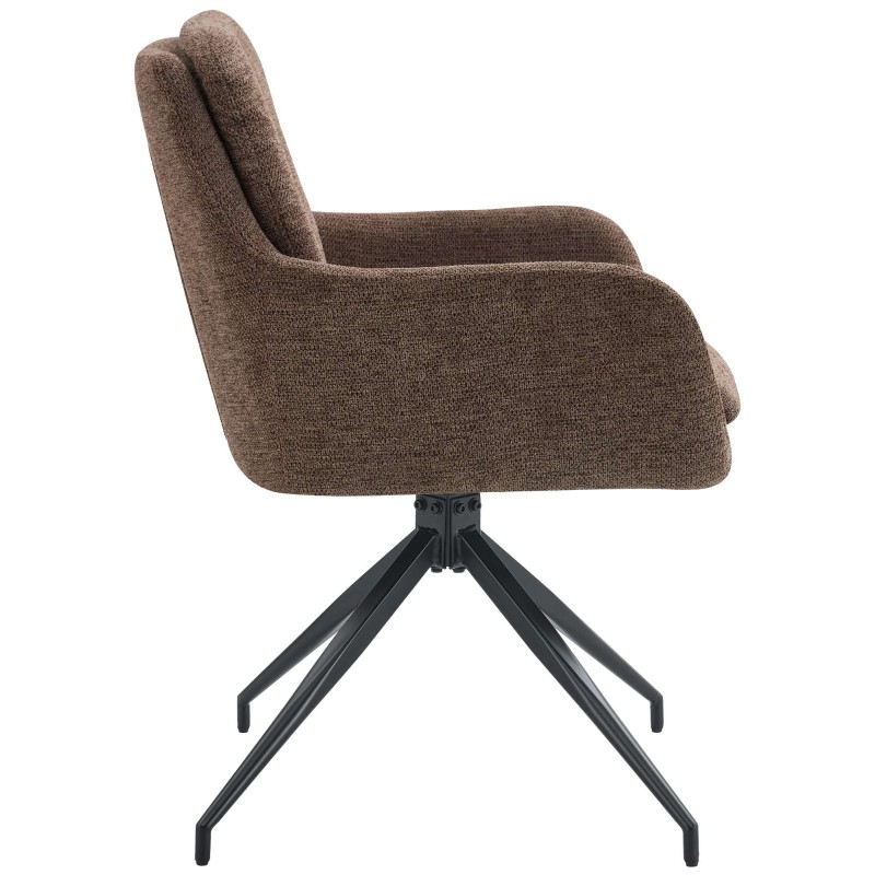 Silla de comedor Pickett en tela marrón