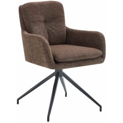 Silla de comedor Pickett en tela marrón