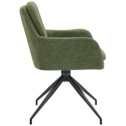Silla de comedor Pickett en tela verde