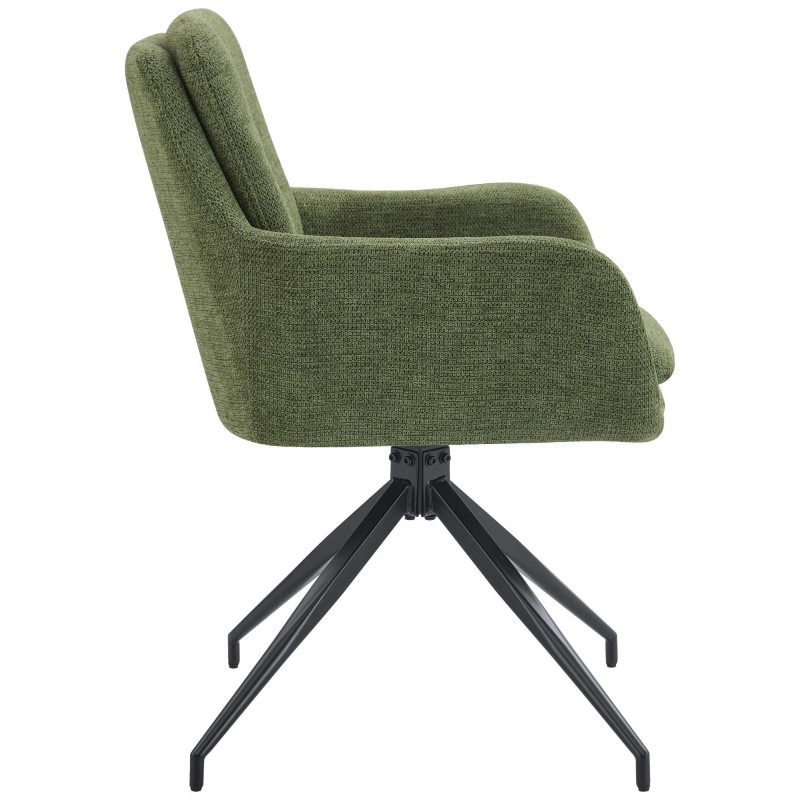 Silla de comedor Pickett en tela verde