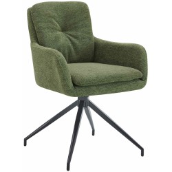 Silla de comedor Pickett en tela verde