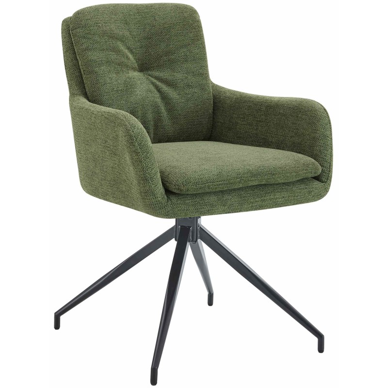 Silla de comedor Pickett en tela verde