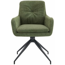 Silla de comedor Pickett en tela verde