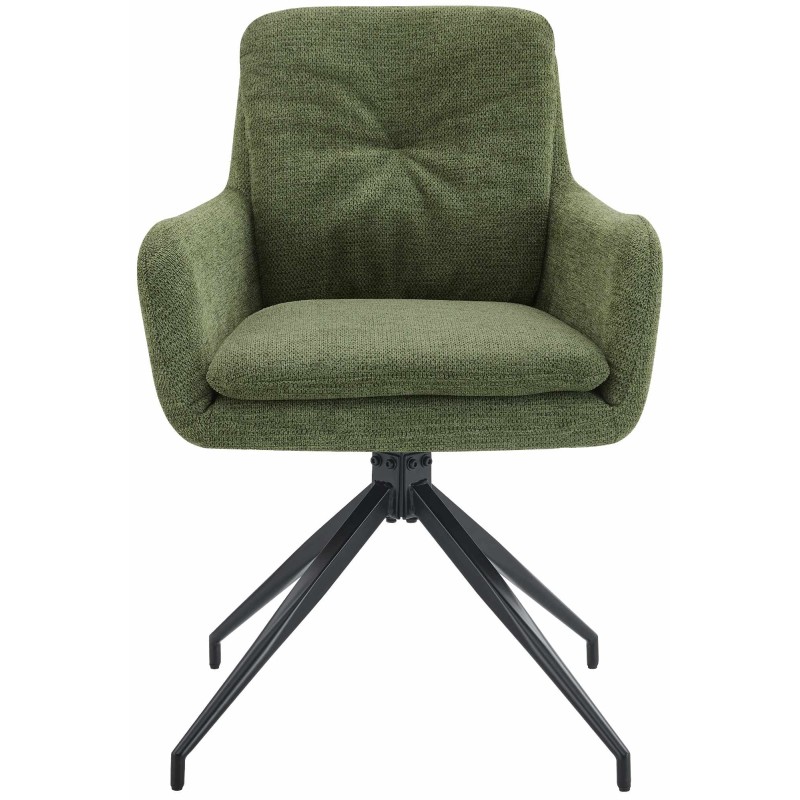 Silla de comedor Pickett en tela verde
