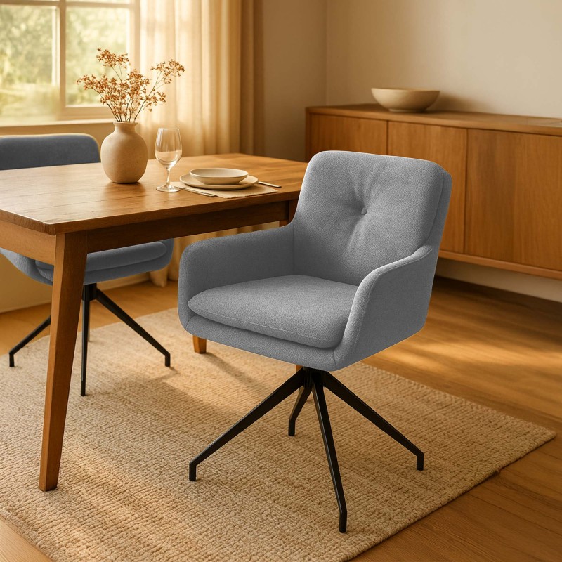 Silla de comedor Pickett en tela gris