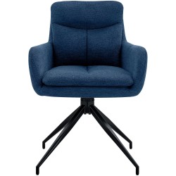 Silla de comedor Somers en tela azul