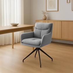 Silla de comedor Somers en tela gris claro