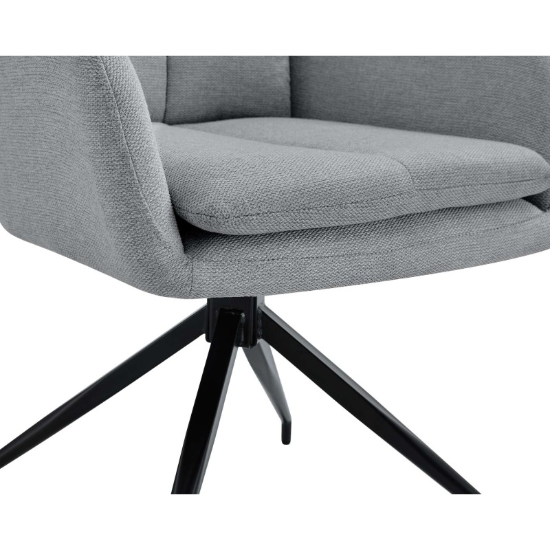 Silla de comedor Somers en tela gris claro