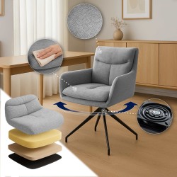 Silla de comedor Somers en tela gris claro
