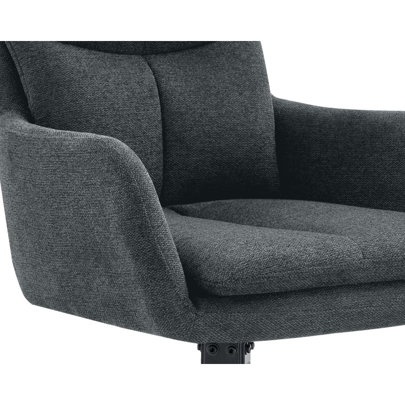 Silla de comedor Somers en tela gris oscuro