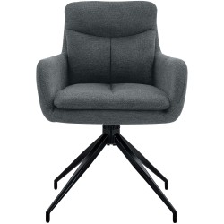Silla de comedor Somers en tela gris oscuro