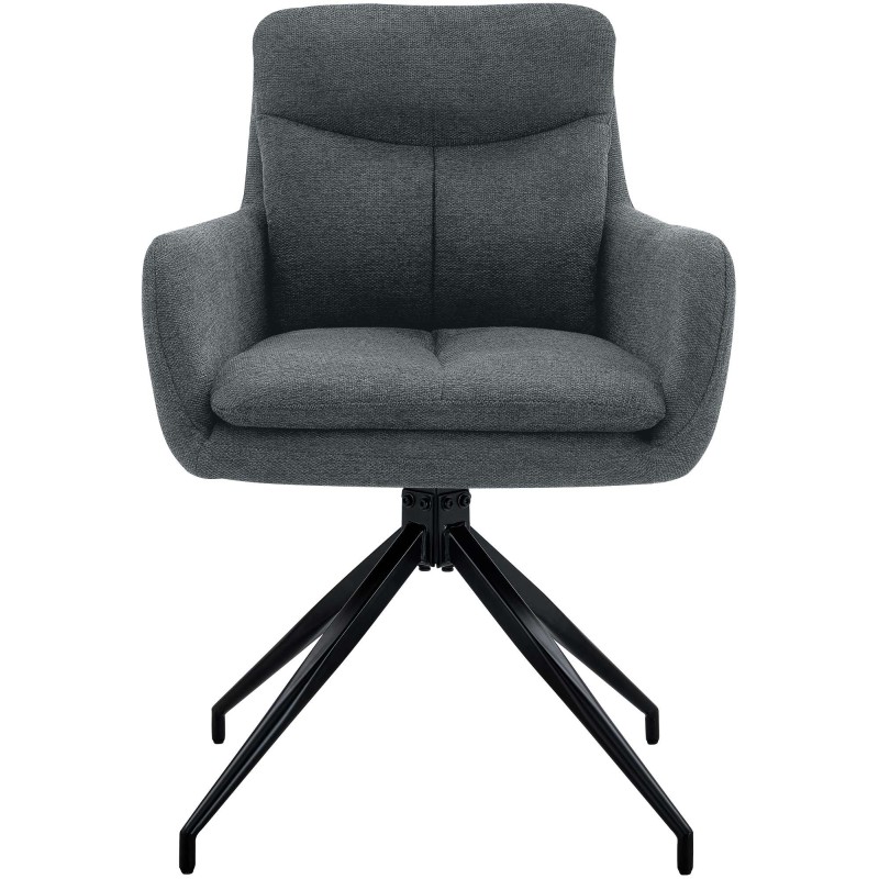 Silla de comedor Somers en tela gris oscuro