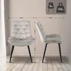 Juego de 2 sillas de comedor Rossford grises