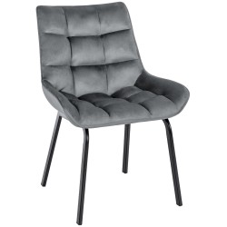 Silla Saranda de terciopelo gris oscuro