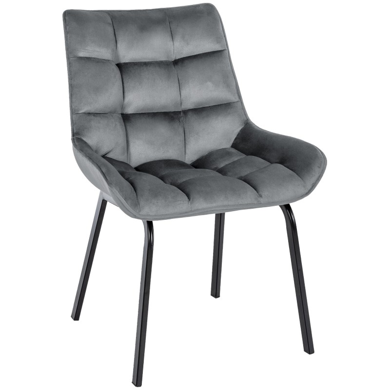 Silla Saranda de terciopelo gris oscuro