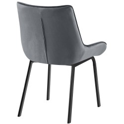 Silla Saranda de terciopelo gris oscuro
