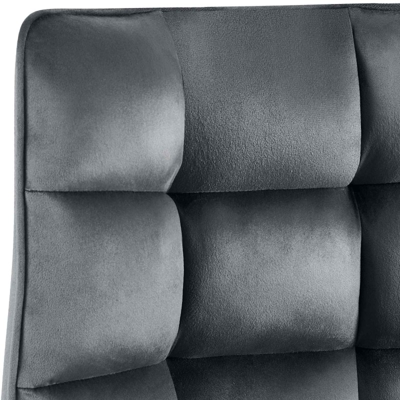 Silla Saranda de terciopelo gris oscuro
