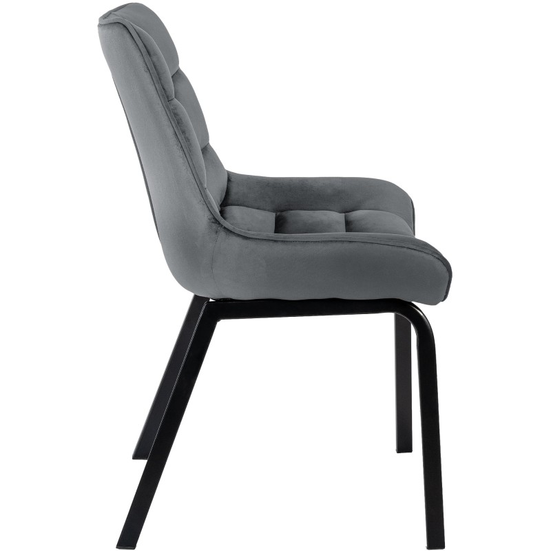 Silla Saranda de terciopelo gris oscuro