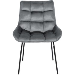 Silla Saranda de terciopelo gris oscuro