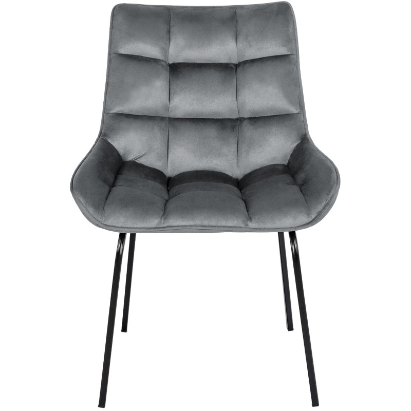 Silla Saranda de terciopelo gris oscuro