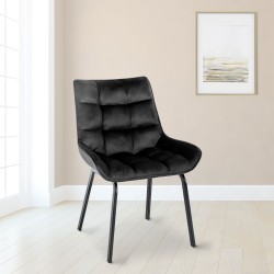 Silla Saranda en terciopelo negro