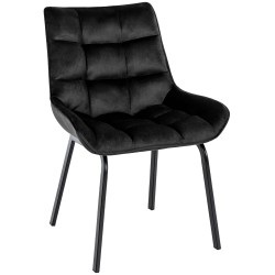 Silla Saranda en terciopelo negro