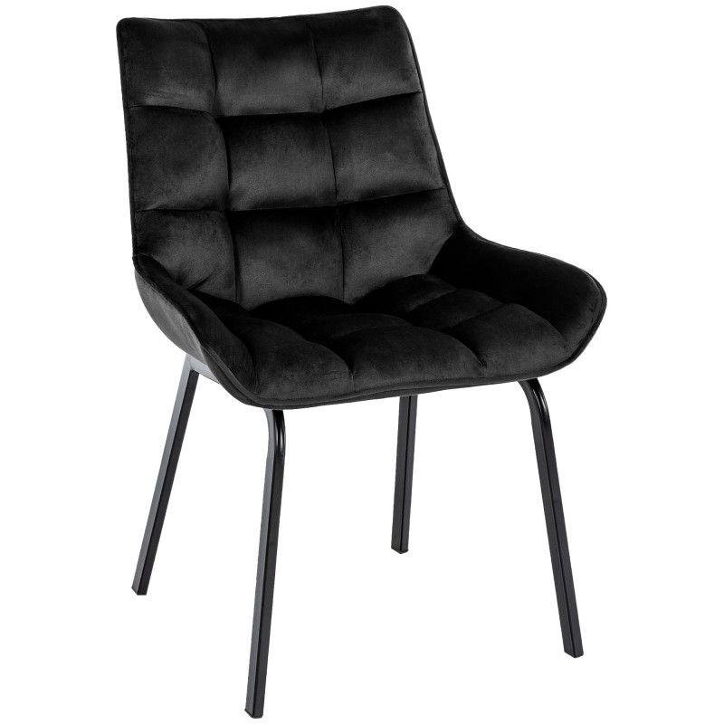 Silla Saranda en terciopelo negro