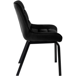 Silla Saranda en terciopelo negro
