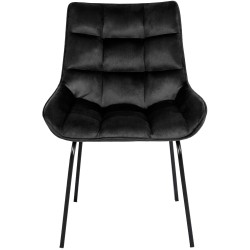 Silla Saranda en terciopelo negro