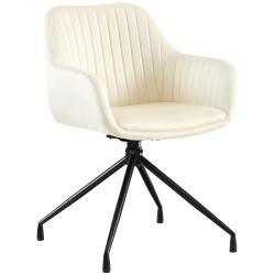 Silla de comedor Welby de terciopelo color crema