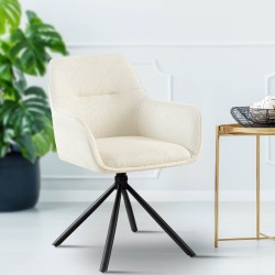 Silla Tipton en tela color crema
