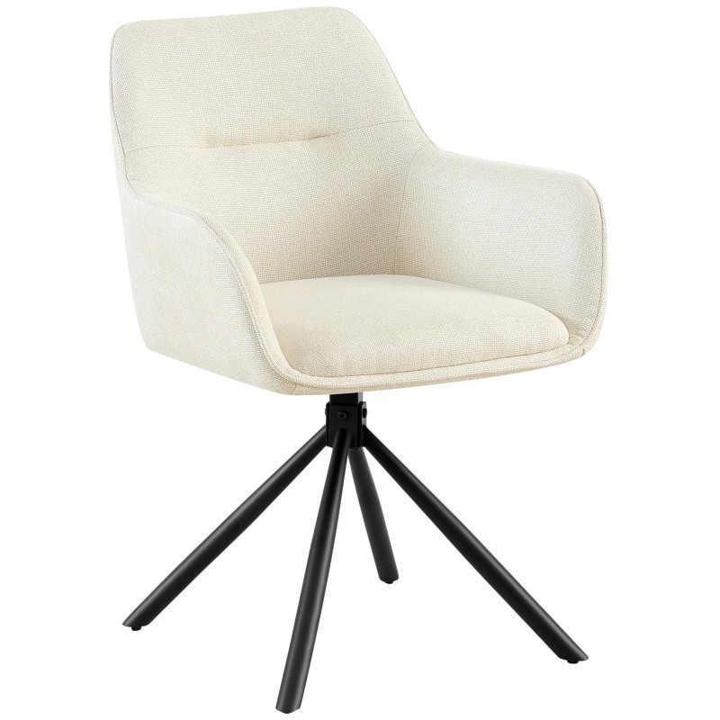 Silla Tipton en tela color crema