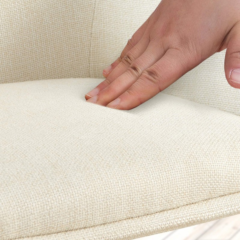 Silla Tipton en tela color crema