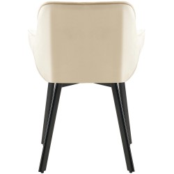 Juego de 2 sillas de comedor Antigo de terciopelo crema