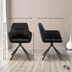 Silla Tipton en tela negra