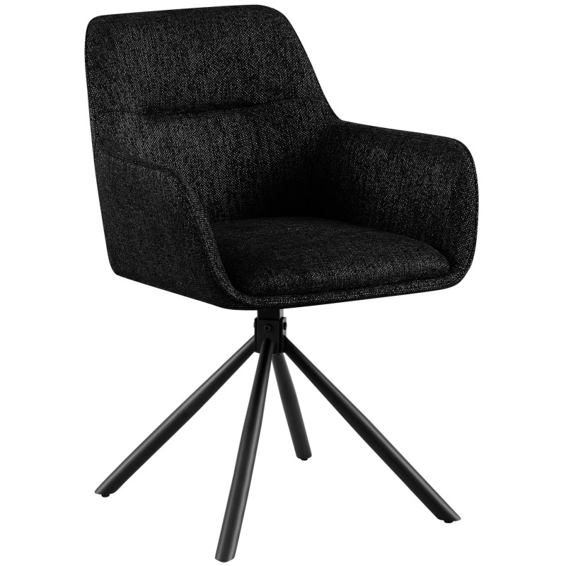 Silla Tipton en tela negra