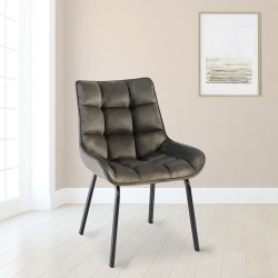 Silla Saranda en terciopelo antracita