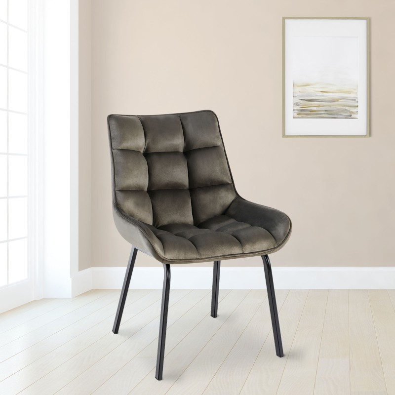 Silla Saranda en terciopelo antracita