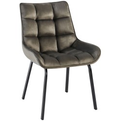 Silla Saranda en terciopelo antracita